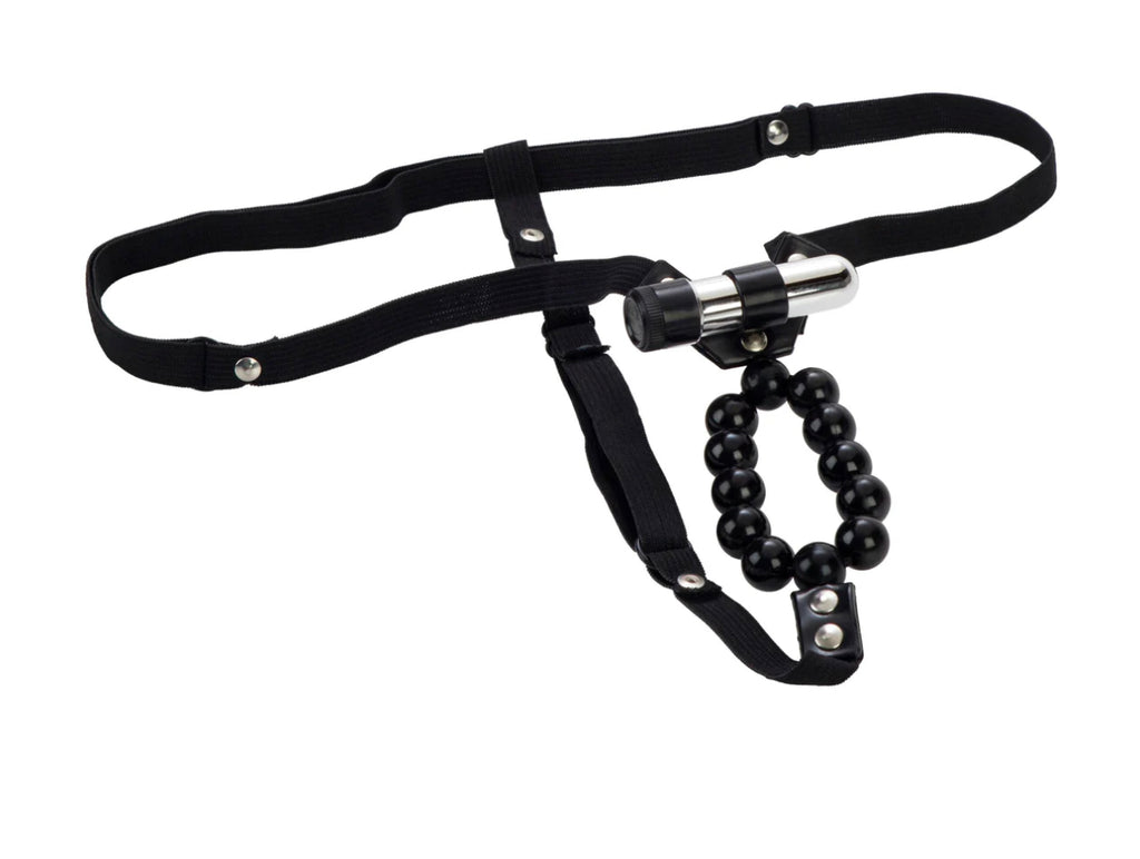 Vibrating Lover's Thong With Stroker Beads