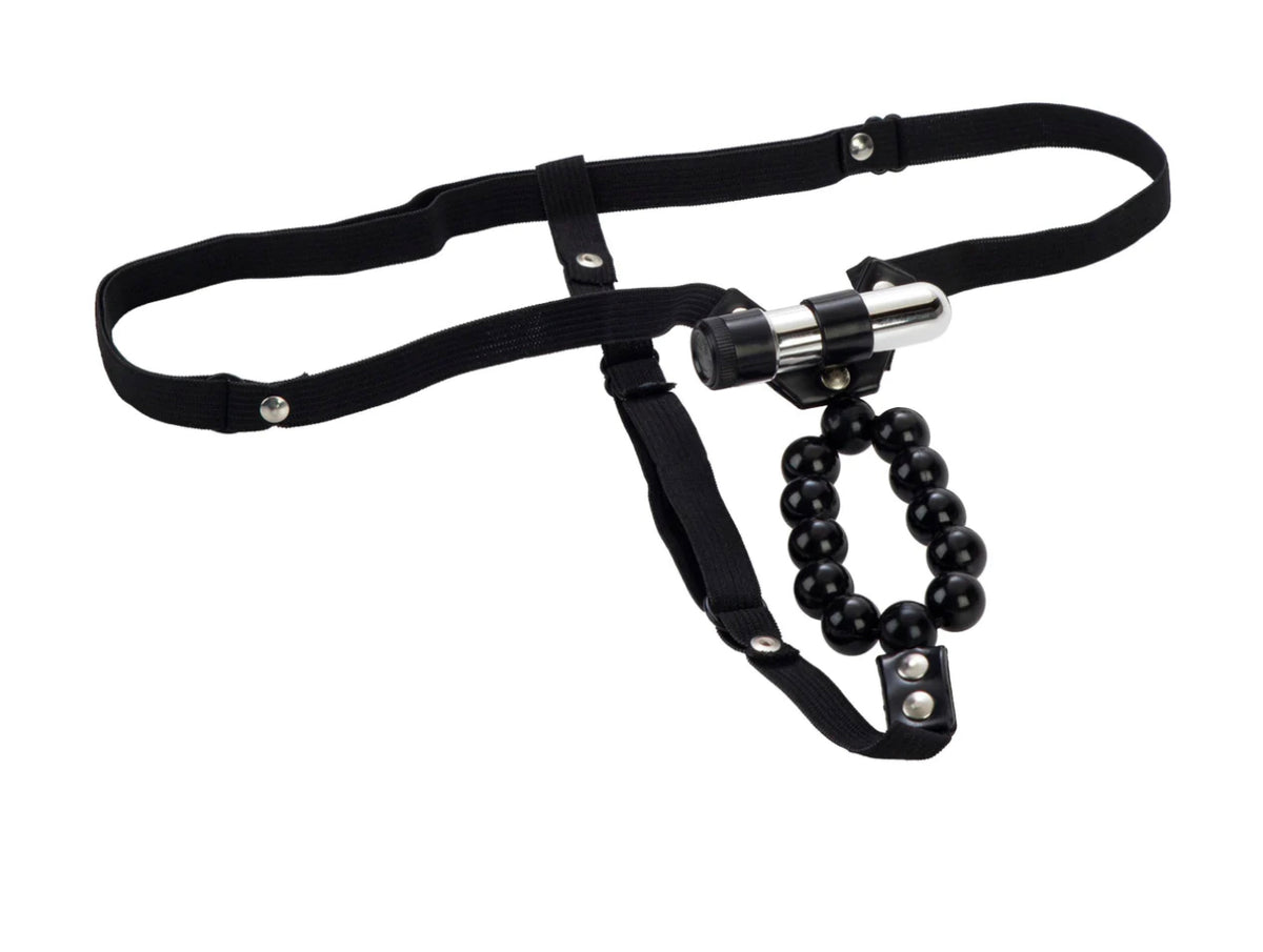 Vibrating Lover's Thong With Stroker Beads
